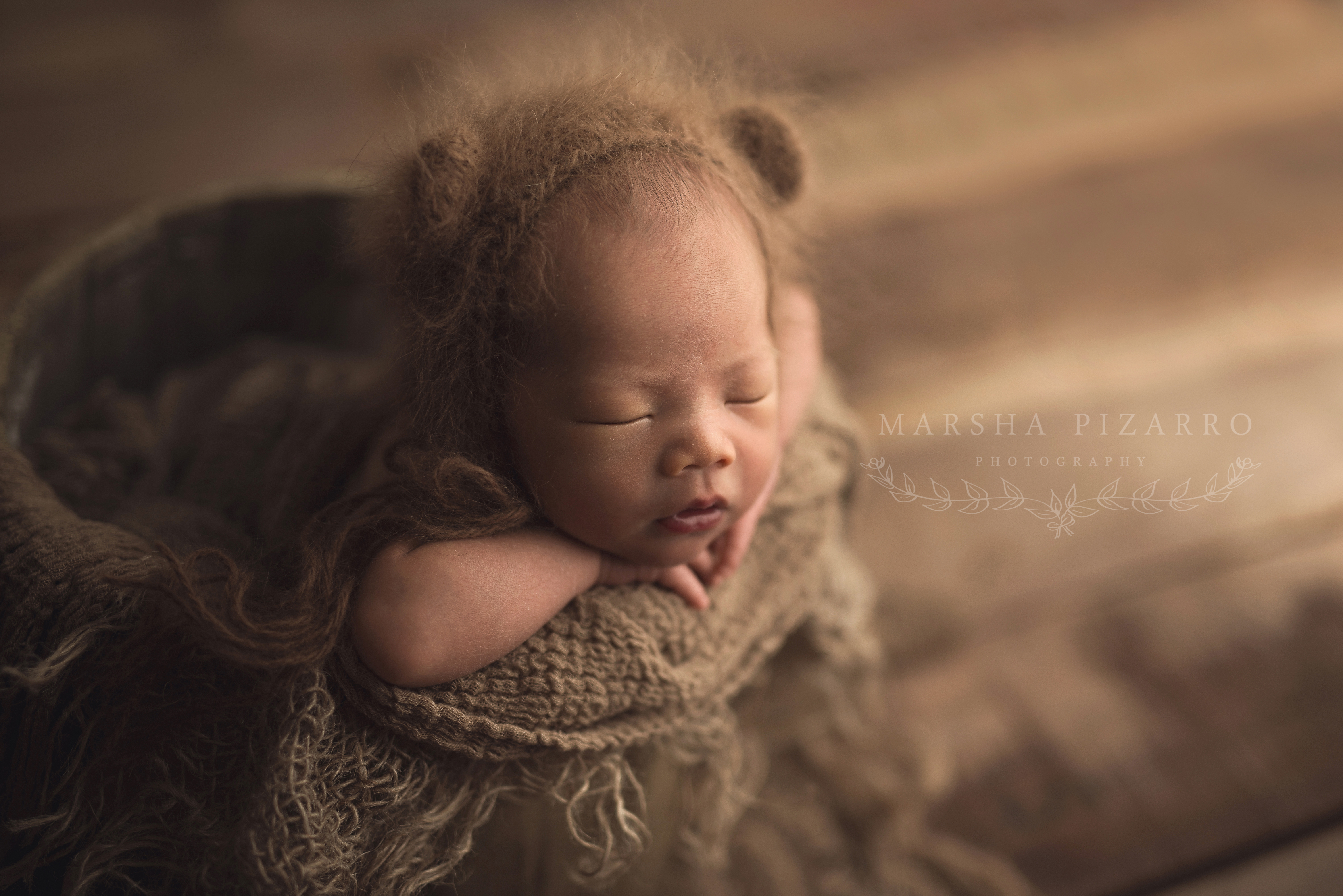 Bear ears on baby boy