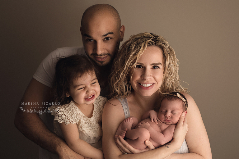 family photo with newborn