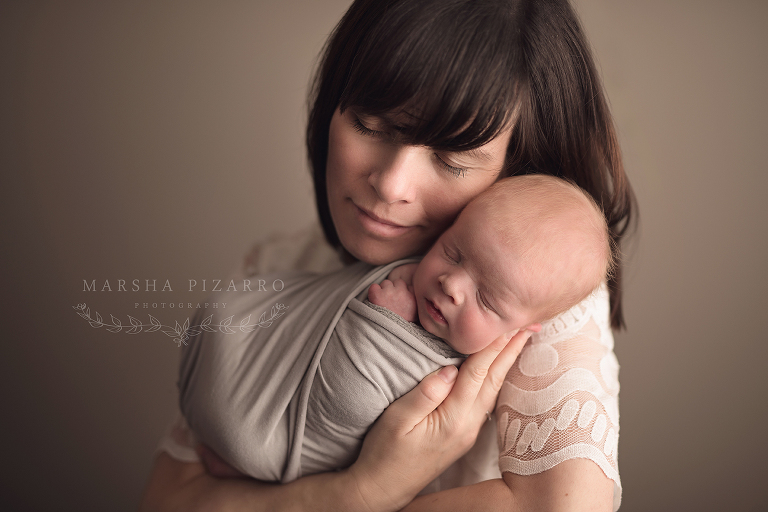 newborn baby boy with mom